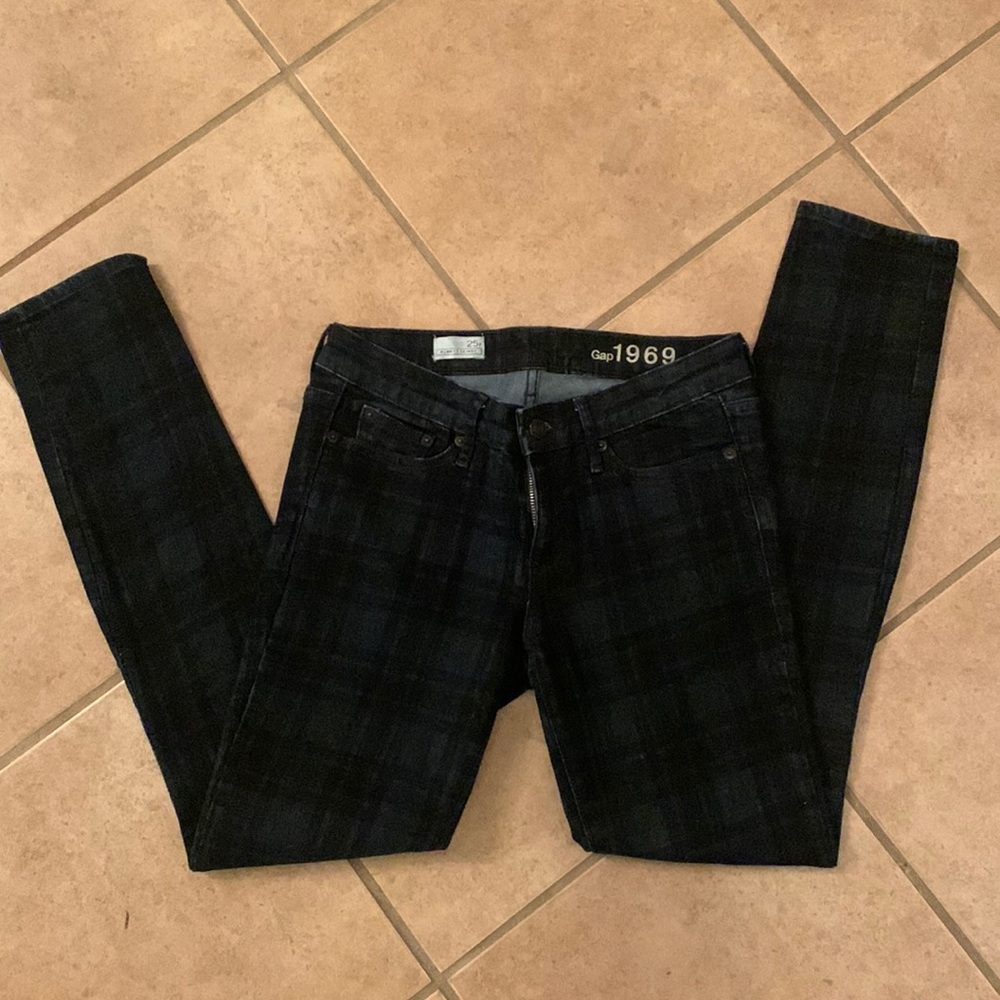 Gap 1969 Plaid skinny jeans Size: 25 regular